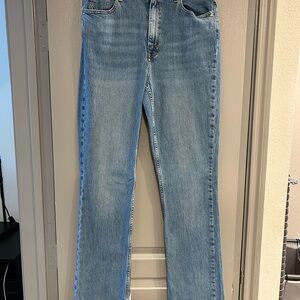 Zara Light Blue Straight Leg Jeans w/ leg slit